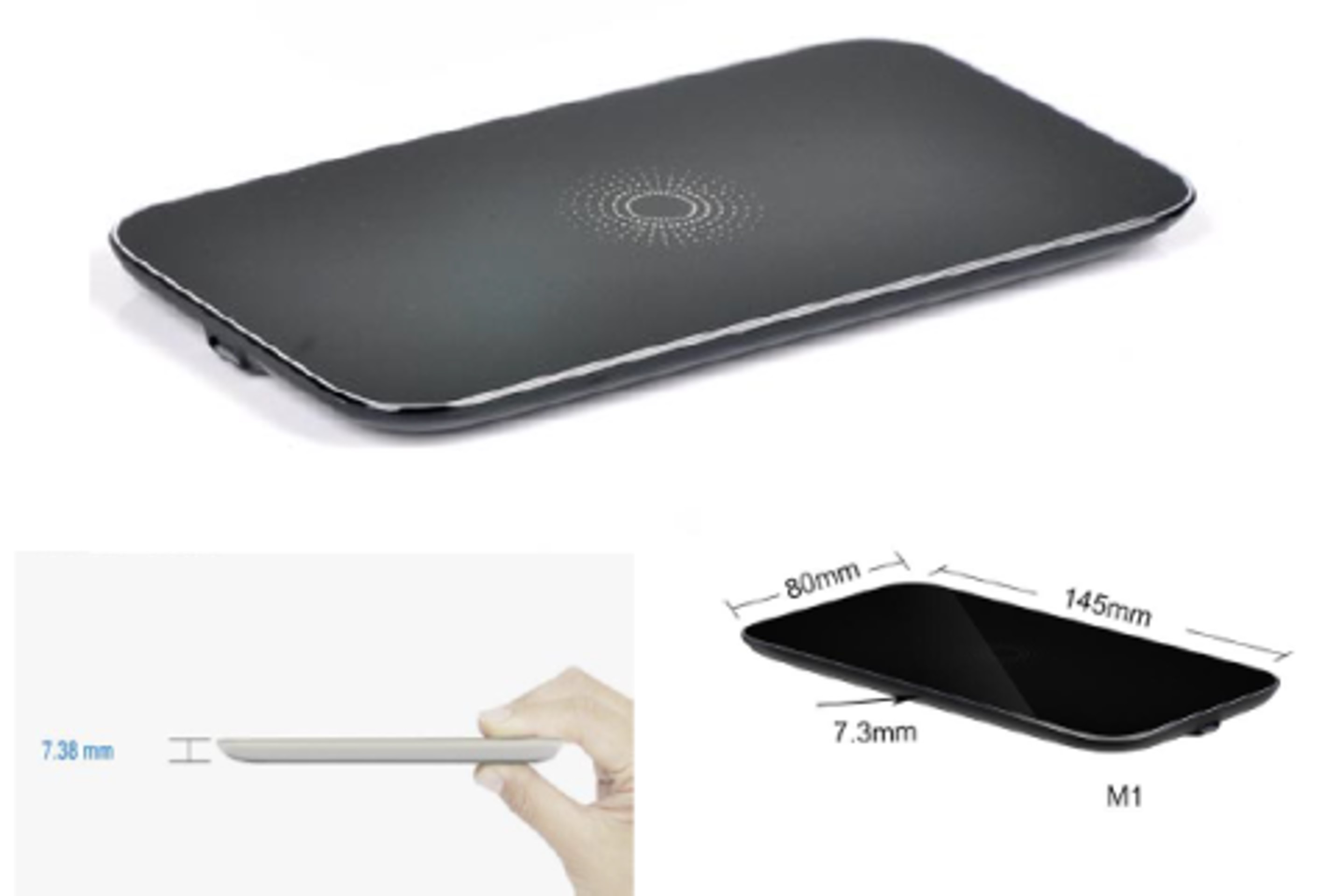 Rectangular ABS QI Wireless Charger Transmitter TECHDesign Hardware