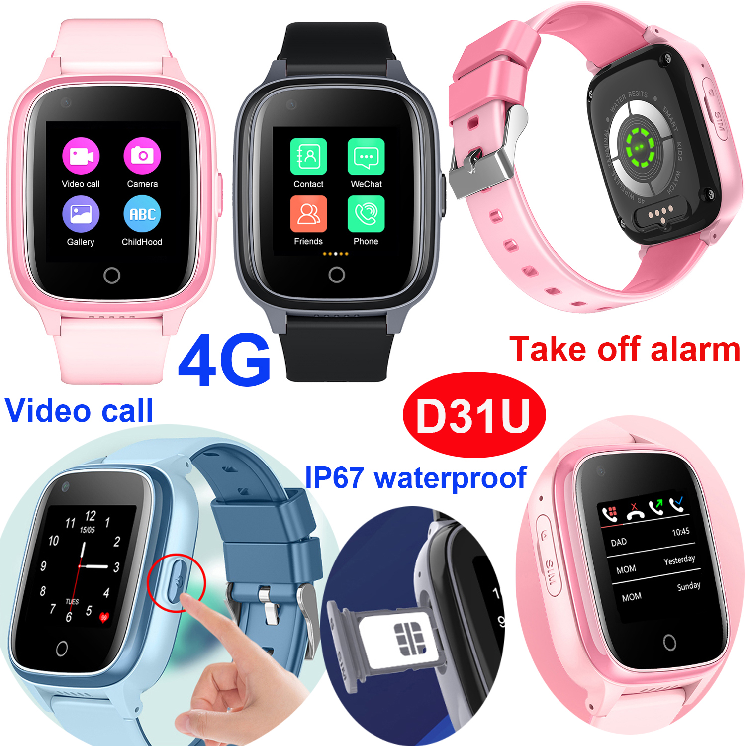 4G Smart Watch GPS Tracker with Removal Alarm Alert TECHDesign